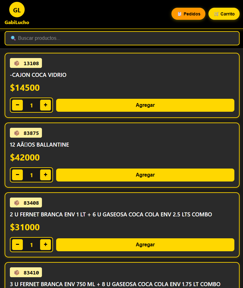 App Cliente - Carrito de Compras